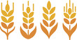 © SK 2008 - Wheats rye rice ears set icons design elements of organic agricultural food. Harvest wheat grain for beer logo, growth rice stalk and whole bread grains, barley field cereal nutritious - stock vector