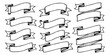 © Oksi - Hand drawn ribbon banners set featuring various vintage shapes and scroll elements for text and decoration