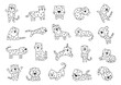 © palau83 - Cute cartoon leopard character set in outline line art with spotted wild animal poses for your charming illustration educational design purpose and children themed creative projects