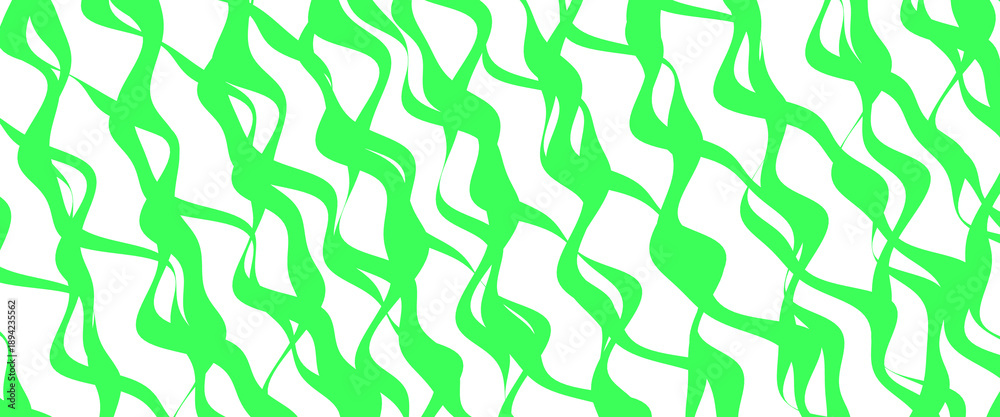 Green wavy lines pattern isolated on transparent background
