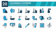 © imran - Collection of icons representing cleaning and hygiene services for homes, bathrooms, and general sanitation needs