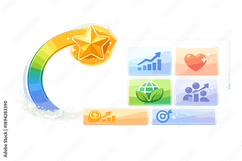 Image vectorielle Stock Purpose-Driven Progress. Impact dashboard with ...