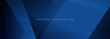 © Biod - Blue modern abstract wide banner with geometric shapes. Dark blue abstract background. Vector illustration