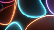 © Yosi - Vibrant Neon Shapes on Dark Background.