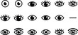 © Vactor Itbd - Set of eye icons in different styles representing vision view and visibility isolated on white background design.