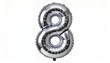 © Christhoper - Silver Number 8 Balloon Isolated on White Background for Celebrations and Anniversaries.