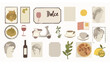© BijoyChandra - Italian Dolce Vita sticker vector set with Mediterranean food vintage sculpture and vacation doodles