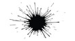 © rabbivay - A dynamic black ink splatter burst effect radiating outwards with sharp lines on transparent background silhouette high quality professional detailed modern
