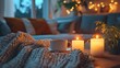 © Nayon - Cozy calm evening candles tea blanket interior image