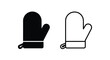 © MD - Two oven mitts one filled and one outline a simple illustration silhouette