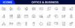 © oneflock - Office and Business line icons collection. Big UI icon set in a flat design. Thin outline icons pack. Vector illustration