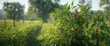 View of recently planted chili crops
