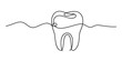 © Bobita - A continuous line art representation of a single human tooth in a minimalist style Vector, illustration