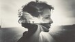 © Anat art - Double Exposure Portrait Showing a Person at Crossroads With Imagery of an Open Road and Skies Reflecting Inner Conflict and Choices