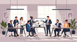 © bahar - Diverse Business Professionals Working Together: Modern Office Collaboration and Teamwork Illustration