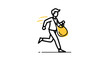 © Jawad - Man running with bag hurry motion speed energetic dynamic business finance urgency action movement active lifestyle daily