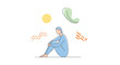 © Vector_House - Person feeling hot sitting outside in summer
