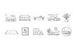 © Hubba Bubba - Home decor line icon set. Living room, furniture, home accessories outline collection