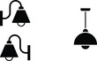 © pappa - Wall mounted and hanging pendant lamp silhouette icon set for interior lighting decor and modern home design