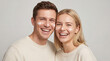 © Federica - Beauty illustration of happy couple with facial cream, skincare routine and healthy skin concept