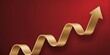 © Mr.Spy - Golden ribbon rising upward in a dynamic growth pattern against a vibrant red background symbolizing success progress and prosperity in a modern