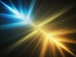 © jsni - Vibrant blue and yellow light rays converging dynamically