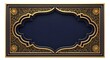 © EFA - Elaborate Dark Blue and Gold Islamic Frame with Ornate Geometric Patterns and Floral Motifs Isolated on a White Background, Elegant Decorative Border