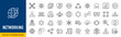 © iiierlok_xolms - Networking web icons in line style. Connection, network, community, social network, contact us, events, professional, collection. Editable stroke.  Vector illustration.