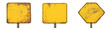 © jianhua - Three Vintage Yellow Traffic Signs on Poles