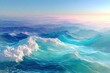 © syafiq - Serene Ocean Waves with Gentle Foamy Crests Against a Soft Pastel Sky Illustrating Tranquility and Natural Beauty in a Coastal Landscape at Dusk