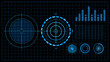 © Nipa - Abstract blue technological interface with radar and data visualization elements