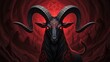© Amanh - Dark fantasy goat with red eyes.