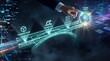 © Umer - Businessman bridging current and future states with innovative technology