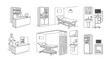© hafs121 - Hospital Room Illustration: An illustration that depicts different facets of a hospital room, designed to provide a comprehensive view of the medical environment.