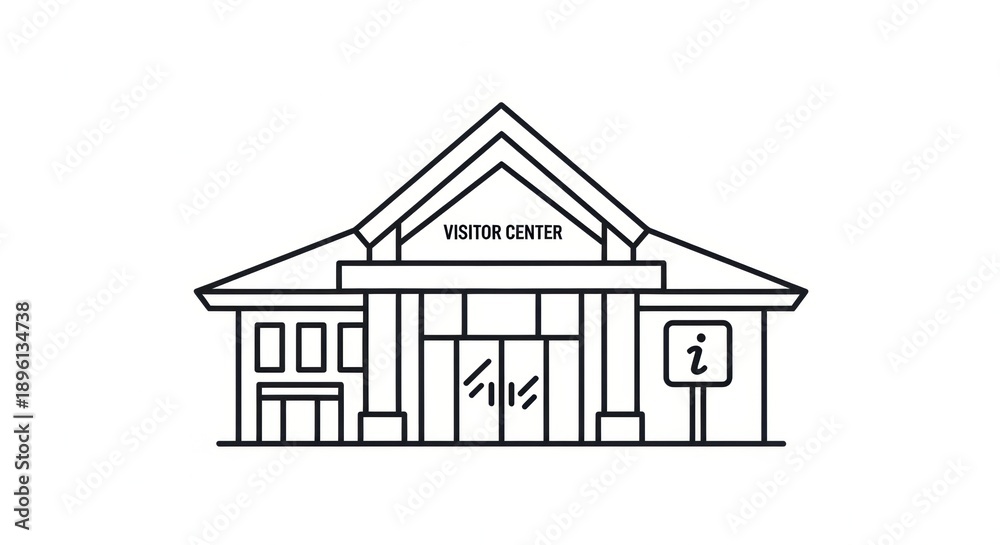 Visitor Center Building Icon Outline - Information Point for Tourists ...