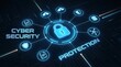 © Phanupong - Futuristic Digital Padlock Icon Surrounded by Cyber Security Text and Network Circuit Patterns Data Protection and Secure Technology Concept