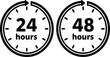 © Mizanby - Set of 24 and 48 Hour Cycle Icons Representing Quick Turnaround and Service Availability