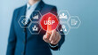 © RUMELURRAHMAN - Businessman interacting with digital usp interface
