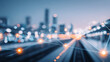 © kaliel - City skyline with connected network nodes representing smart city infrastructure and digital communication.