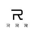 © marooshka - Letter R, digital alphabet cyber font, including set of three different set letters, regular, medium, semi bold, vector illustration 10EPS