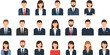 © MstSuborna - Professional Business Team Avatar Icon Set with Male and Female Office Employee Profile Characters for Corporate, HR, and User Interface Design