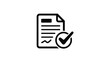 © Awaisii - Approved document icon with checkmark stamp representing verified paperwork validation certification and official business approval vector