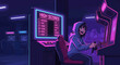© roso - Young Gamer Achieves High Score in Dark Arcade