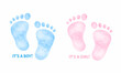 © Hanna - Watercolor Baby foot steps. Footprints suited for baby shower decoration and card invitation