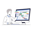 © Lisa - Man planning project on Gantt chart timeline displayed on computer screen