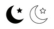 © nusrat - Moon star symbol islamic crescent star Vector