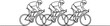 © mst - Cyclists compete in professional clothing and gear. one line Art icon drawing vector