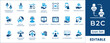 © MstRafiyaAkter - B2C Business to Consumer Retail E-commerce Strategy Vector Icon Set