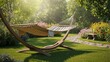 © Alleuy - Hammock in a garden setting under sunlight recreation relaxation concept