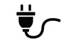 © freelancer - Simple black icon depicting an electrical plug with a curved cable